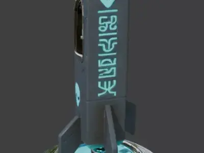 Realistic Sci Fi Alien Rocket 3D Model Low-poly 3D model