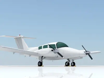 Beechcraft Model 76 Duchess Static Low Poly Aircraft Low-poly 3D model