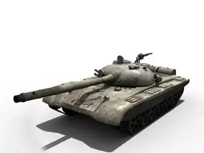 Game ready T-72 battle tank Low-poly 3D model