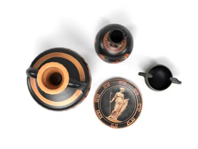 Greek pottery  Low-poly 3D model