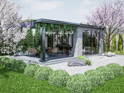 Modern Gazebo 3d Model Low-poly 3D model