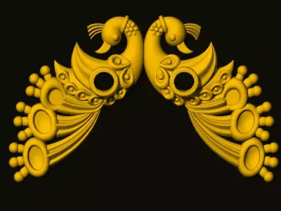 jumka golden peacocks 3D print model