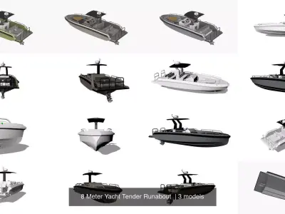 8 Meter Yacht Tender Runabout  3D Model Pack