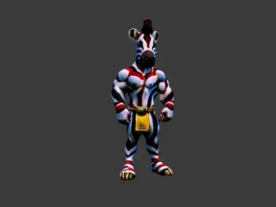 Zebraman Low-poly 3D model