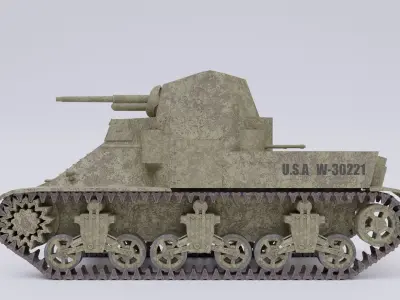 M2A1 Tank 3D model