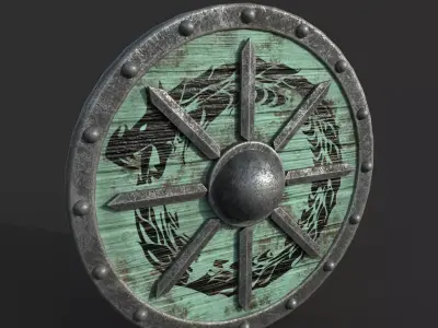 Old Shield Low-poly 3D model