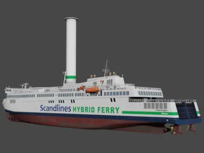 Scandlines hybrid ferry Low-poly 3D model