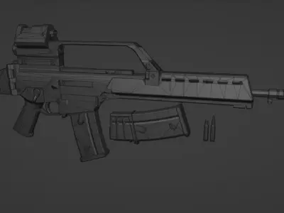 low-poly HK G36 Free 3D model