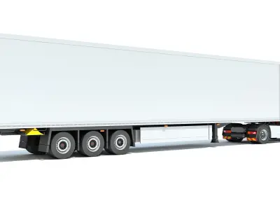 Truck with Reefer Refrigerator Trailer 3D model buy