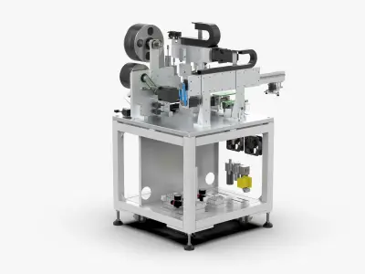 Automatic Front Side Bottom Film Sticking Machine 3D model
