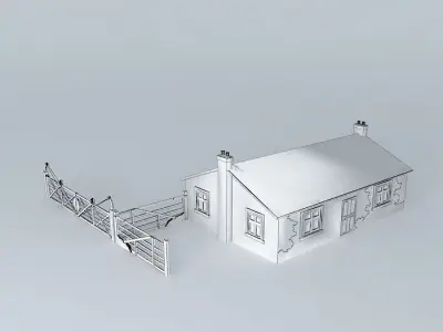 Eco Rail Track Gate Keepers Cottage Old Steam Days Free 3D model
