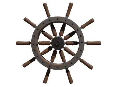Boat steering wheel 3D model