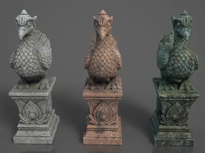 Ancient Khmer Statue26-250523 Low-poly 3D model