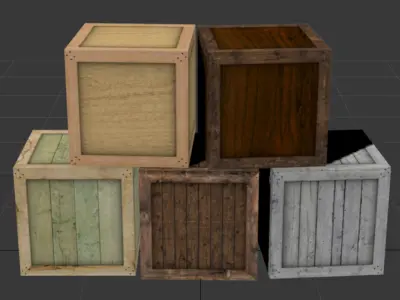 Wooden Crate Pack 1 Low-poly 3D model