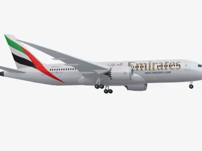 Boeing 787 Dreamliner Emirates  Low-poly 3D model