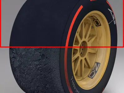 18 inches supersoft rear tyre Low-poly 3D model