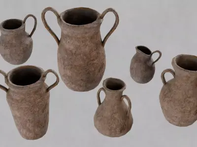Old Jugs Low-poly 3D model