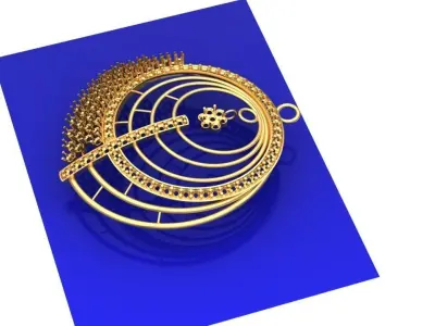 simple round  pendant  3D print model