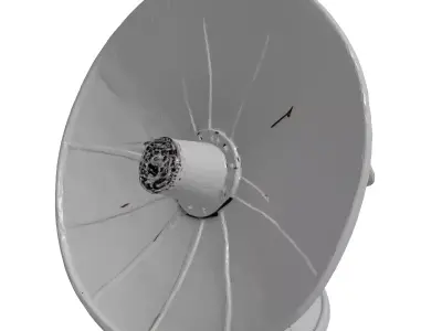 Damaged Satellite Dish 3D Model 3D model