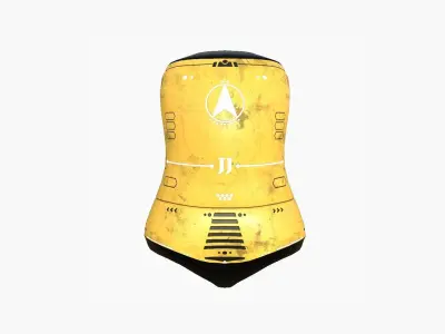 Jetpack J05 Yellow Black - SciFi Character Design Low-poly 3D model