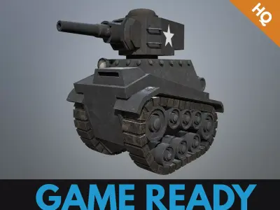 Tank 01 PBR  Low-poly 3D model