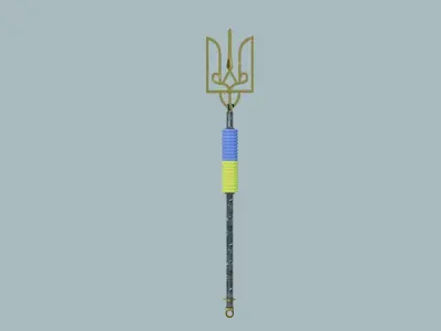 Ukrainian trident Low-poly 3D model