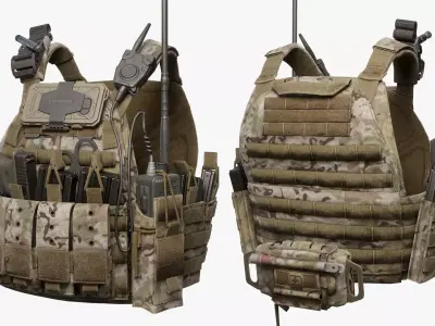 Tactical Vest Low-poly 3D model get
