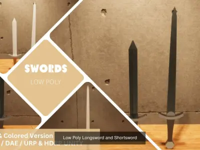 Medieval Weapons Set - Lowpoly Textured and Colorbased  3D Model Pack