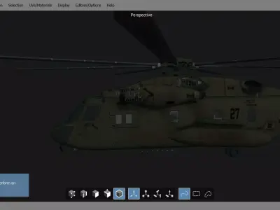 Helicopter 3d Model in computer screen 3D model