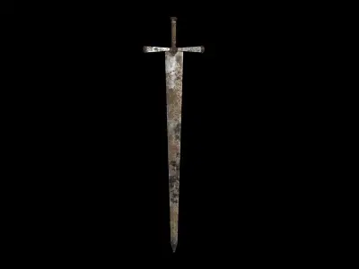 Medieval Sword Low-poly 3D model 8