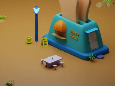 Toaster House  Low-poly 3D model