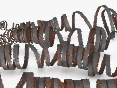 Rusted Steel Shavings from Lathe Processing 3D model