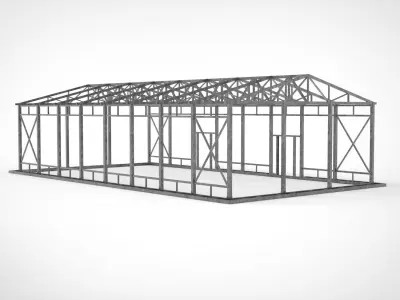 Industrial Metal Hangar 3D model by storehouse3d