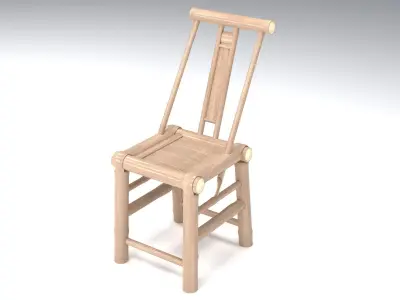 ANTIQUE BAMBOO CHAIR Low-poly 3D model