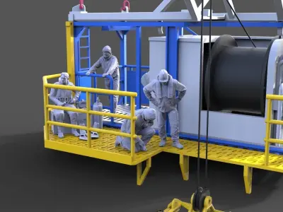 Diver base container with basket 3D print model