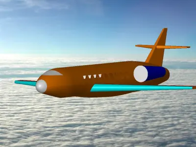 aeroplane airplane flying in sky Free 3D model