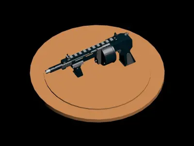 Striker Gun Low-poly 3D model