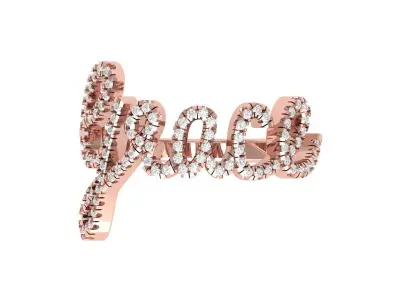 Letter name  Ring 3D print model