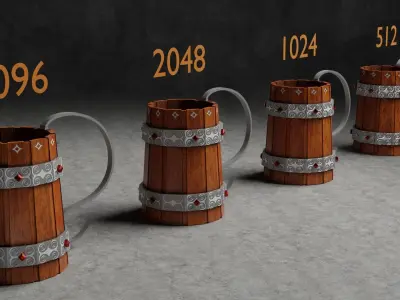 Medieval Mug Game Ready Low-poly 3D model