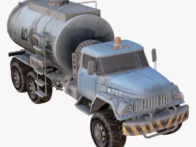 Old Truck 6x6 Fuel Tanker 80s M1 3D model