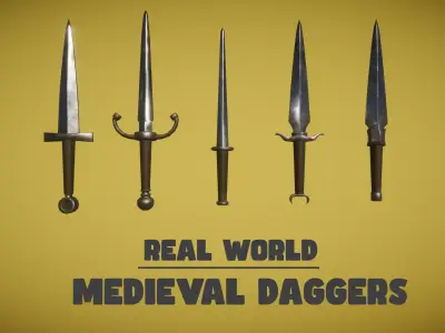Real World - Medieval Daggers Low-poly 3D model