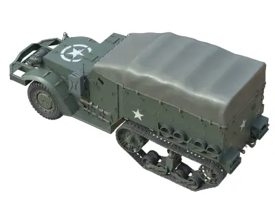 M5 Half Track Carrier   Low-poly 3D model