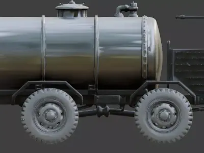 WWII Water Van 3D Model Low-poly 3D model