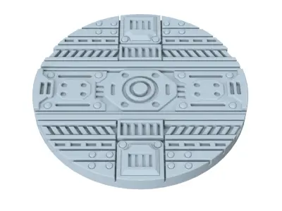 Sci-Fi Grated Floor Base Toppers 32mm Round Miniature Bases 3D print model