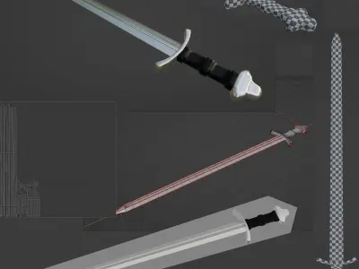 Medieval Weapon Pack Subdiv ready 2k rez textures Low-poly 3D model
