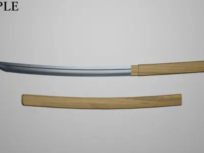 Tanto Short Katana for VRChat Low-poly 3D model