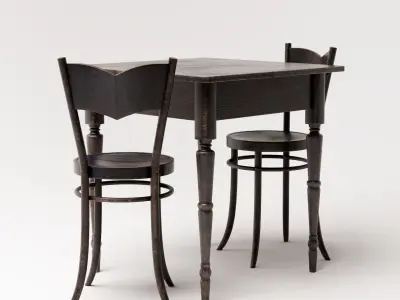 Vintage Dining Set 3D model