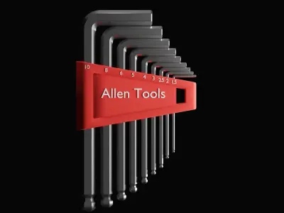 Allen key set - Short rounded 3D model