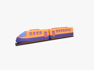High Speed Train 3D Illustration 3D model