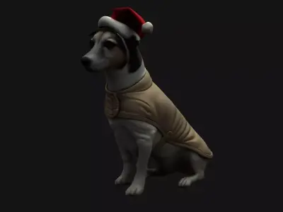 Chinese Dog Figure  Low-poly 3D model